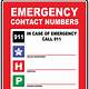 Emergency Phone Numbers List Template