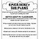 Emergency Sub Plan Template