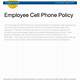 Employee Cell Phone Policy Template