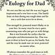 Eulogy Template For Dad