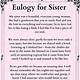 Eulogy Template For Sister