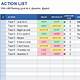 Excel Action List Template