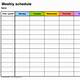 Excel Template For Weekly Schedule