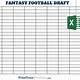Fantasy Football Draft Excel Template