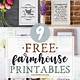Farmhouse Printables Free