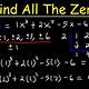 Finding The Zeros Of A Polynomial Calculator