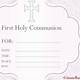 First Communion Card Templates