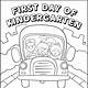 First Day Of Kindergarten Coloring Page Free Printable
