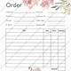 Floral Order Form Template