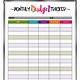 Free Budget Calendar