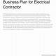 Free Business Plan Template For Electrical Contractor