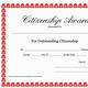 Free Citizenship Award Certificate Template