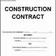 Free Construction Contract Template Word