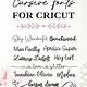 Free Cricut Fonts Cursive