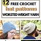Free Crochet Hat Patterns Worsted Weight Yarn
