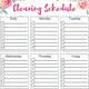 Free Editable Cleaning Schedule Template