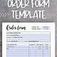 Free Editable Order Form Template