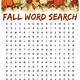 Free Fall Word Search Printable