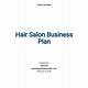 Free Hair Salon Business Plan Template