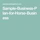 Free Horse Farm Business Plan Template