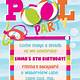 Free Pool Party Birthday Invitations