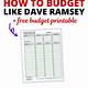Free Printable Budget Worksheet Dave Ramsey