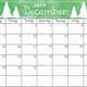 Free Printable Calendar December