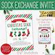 Free Printable Christmas Sock Exchange Invitation