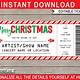 Free Printable Christmas Ticket Template
