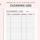 Free Printable Cleaning Log Template