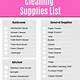 Free Printable Cleaning Supply List