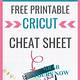 Free Printable Cricut Maker Cheat Sheets