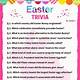 Free Printable Easter Trivia Questions And Answers