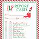 Free Printable Elf Report Card