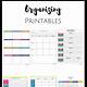 Free Printable Forms For Organizing