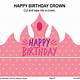 Free Printable Happy Birthday Crown Printable