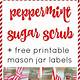 Free Printable Peppermint Sugar Scrub Labels
