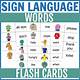 Free Printable Sign Language Word Flash Cards