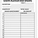 Free Printable Silent Auction Bid Sheets