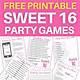 Free Printable Sweet 16 Party Games
