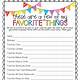 Free Printable Teacher Questionnaire