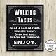 Free Printable Walking Taco Sign
