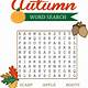 Free Printable Word Searches For Fall