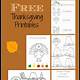 Free Printable Worksheets For Thanksgiving