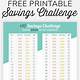 Free Saving Challenge Printable