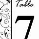 Free Table Number Template Microsoft Word