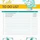 Free To Do Checklist Template