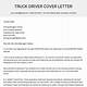 Free Truck Driver Cover Letter Template