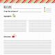 Full Page Blank Recipe Template