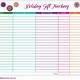 Gift Tracker Template Google Sheets